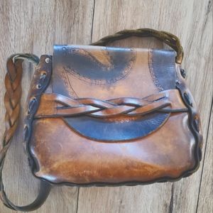 Vintage Leather 1970's Boho purse